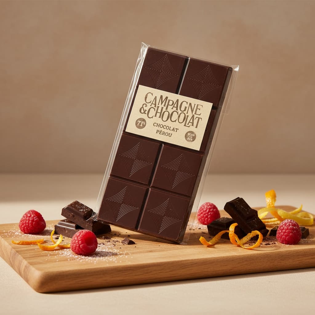 Chocolat noir Pérou 71% – chocolat artisanal Bean to Bar Campagne & Chocolat